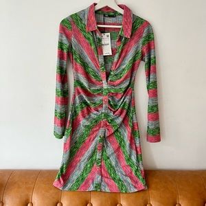Zara Long Sleeve Multicolor Mini Dress